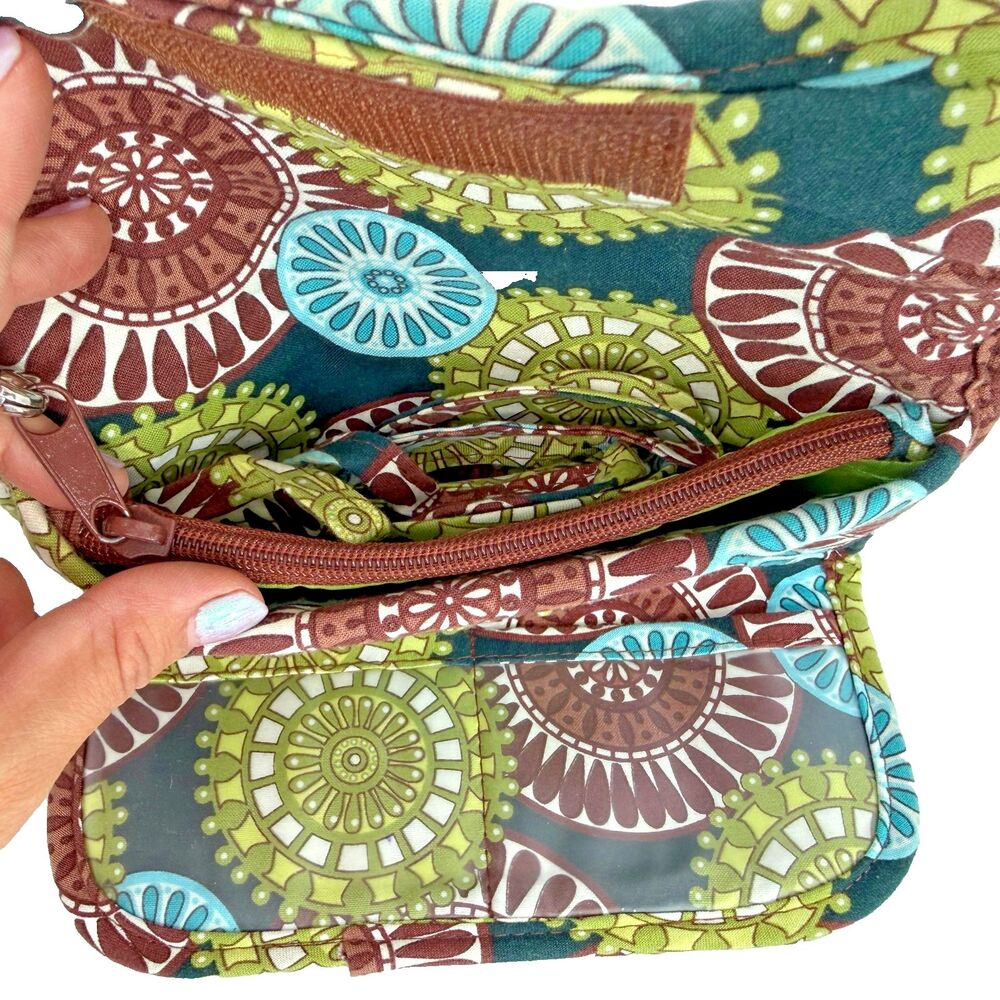 Vera Bradley Medallion Trifold Wallet Organizer Detachable ID Coin Pouch 4x8" - Picture 4 of 4